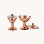 Art of Vedas Pure Copper Cups Set with Lids - Ayurvedic Copper Drinking Vessels for Health and Wellness