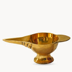 Large brass Nasya Karma bowl for warming Ayurvedic nasal oils - Art of Vedas