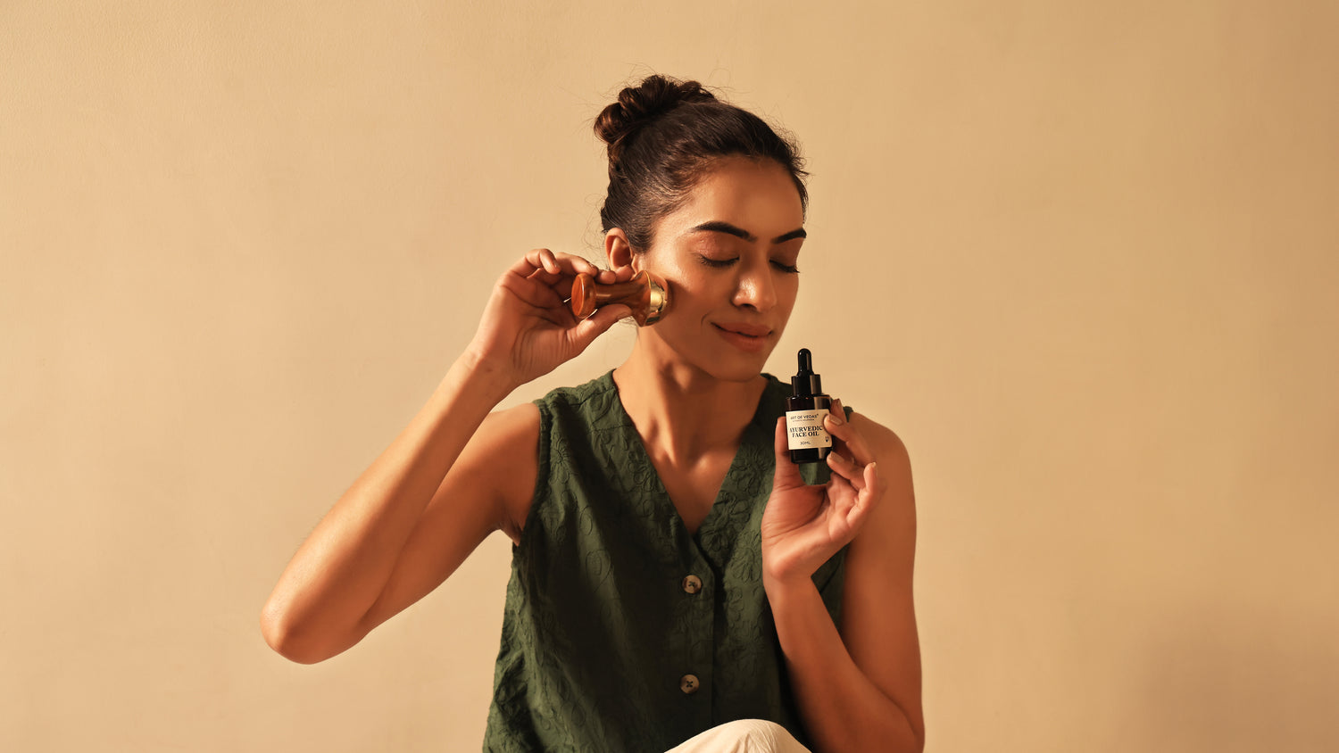 Art of Vedas Mini Kansa Wand Abhyanga - Ayurvedic Mini Face Massage Tool for Skin Toning and Glow