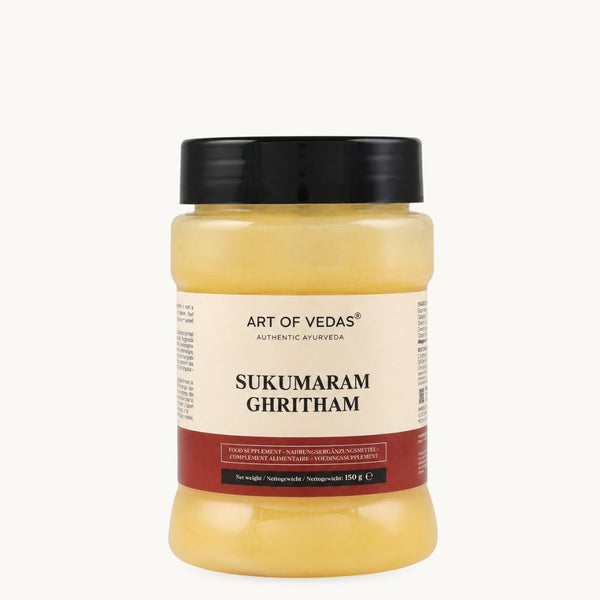 Art of Vedas Sukumaram Ghritham, klasični ajurvedski ghee: Ashwagandha, Shatavari, sladki koren. Kozarec 150 g